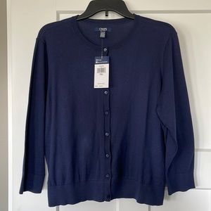 Chaps Petite XL Navy Sweater with 3/4 length sleeves